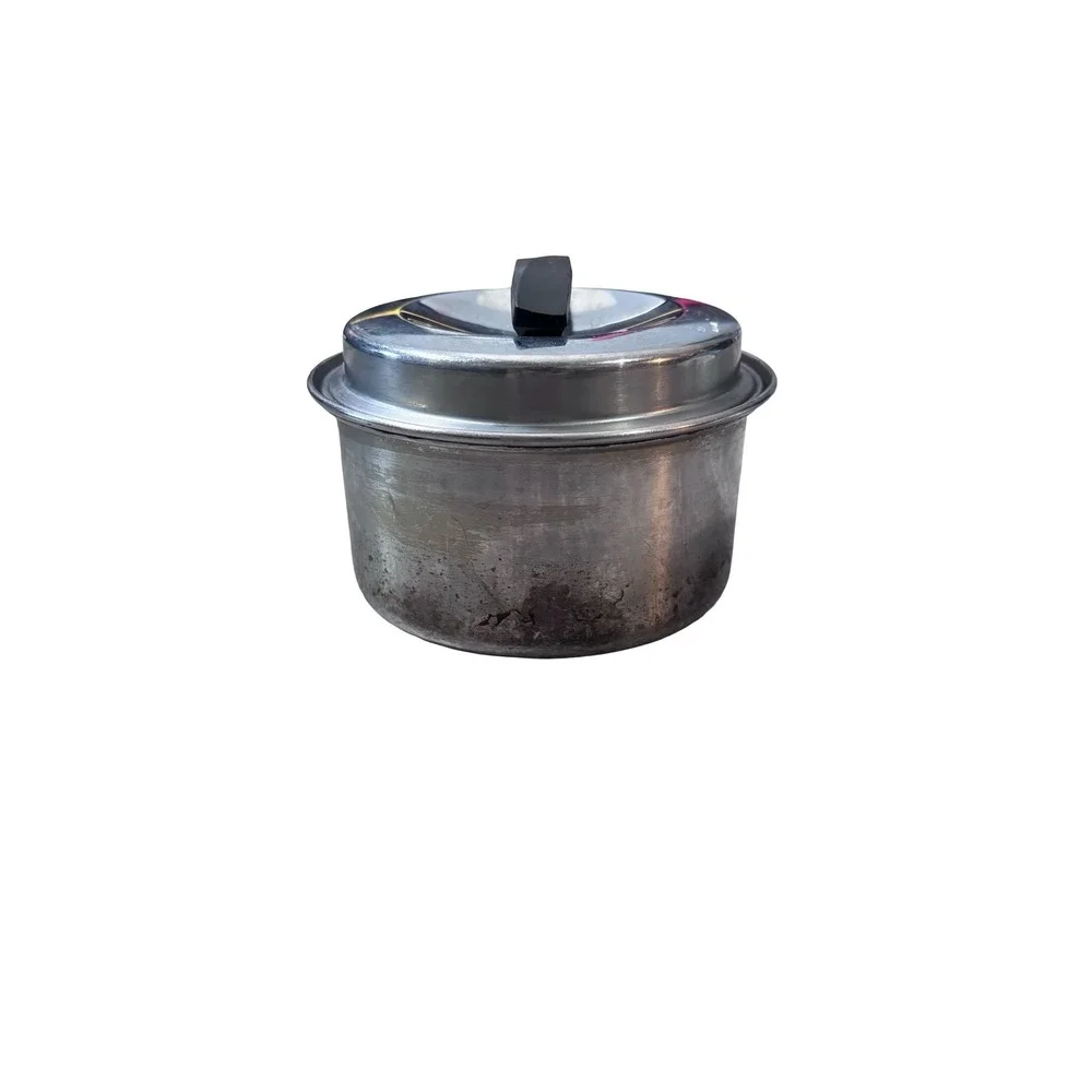 Ekco Flint Stainless Steel 1 Qt Saucepan with Lid‎ Vintage USA Cookware Silver